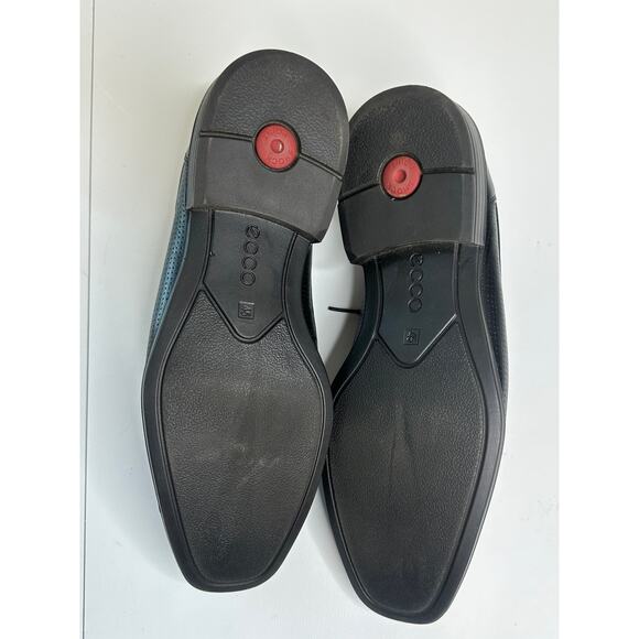 Ecco Black Genuine Leather Lace Up Oxford Dress Shoes Office Formal Party 45/12 - Picture 6 of 6